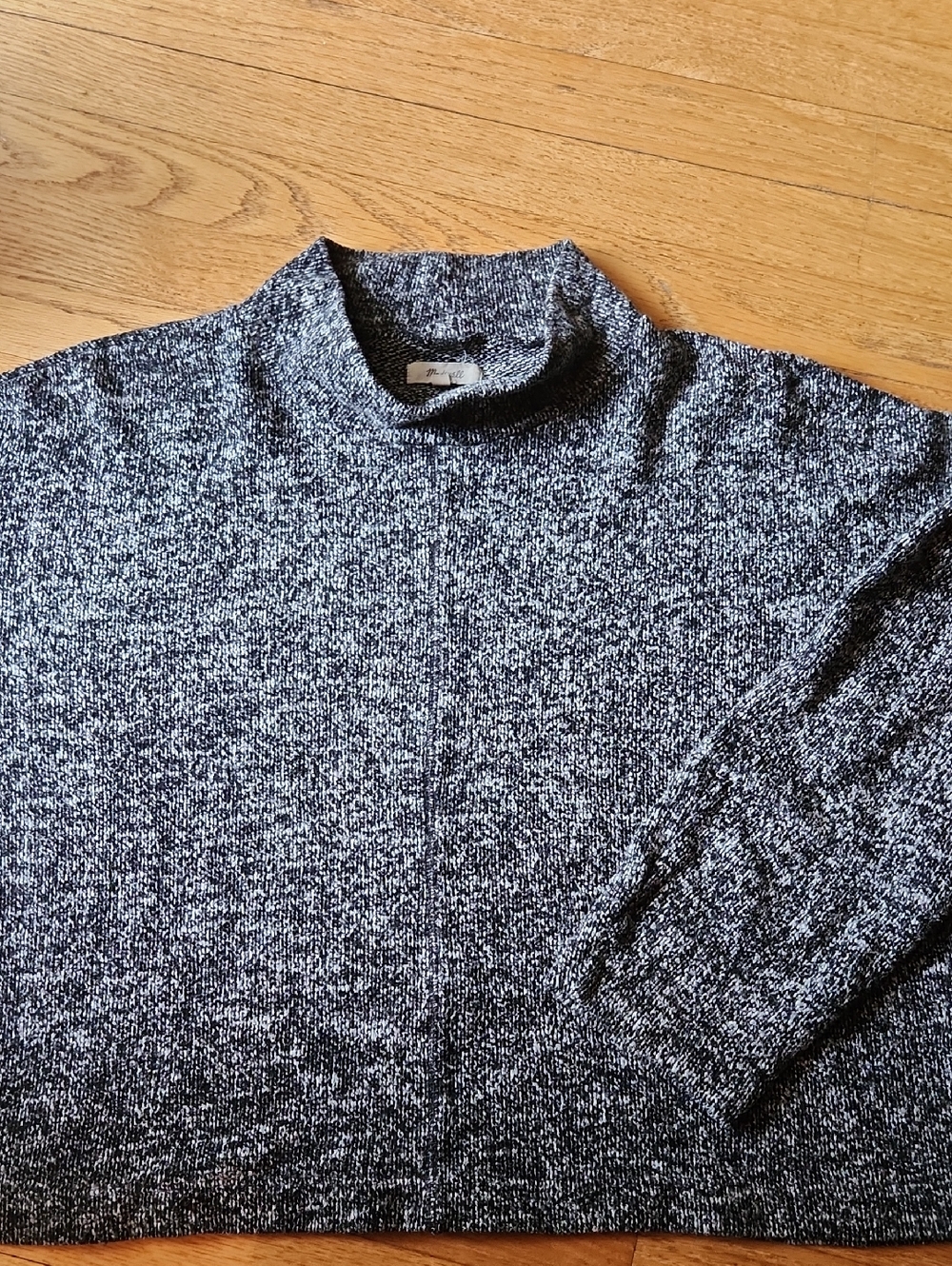Madewell Womens Marled Black & White Turtleneck Sweater - Picture 1 of 3